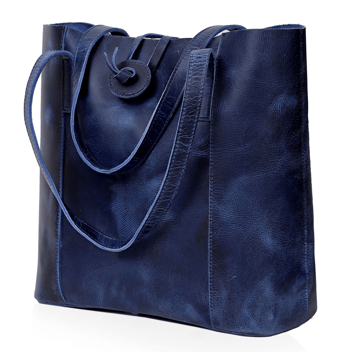 SEINNA LEATHER TOTE BAG - BLUE
