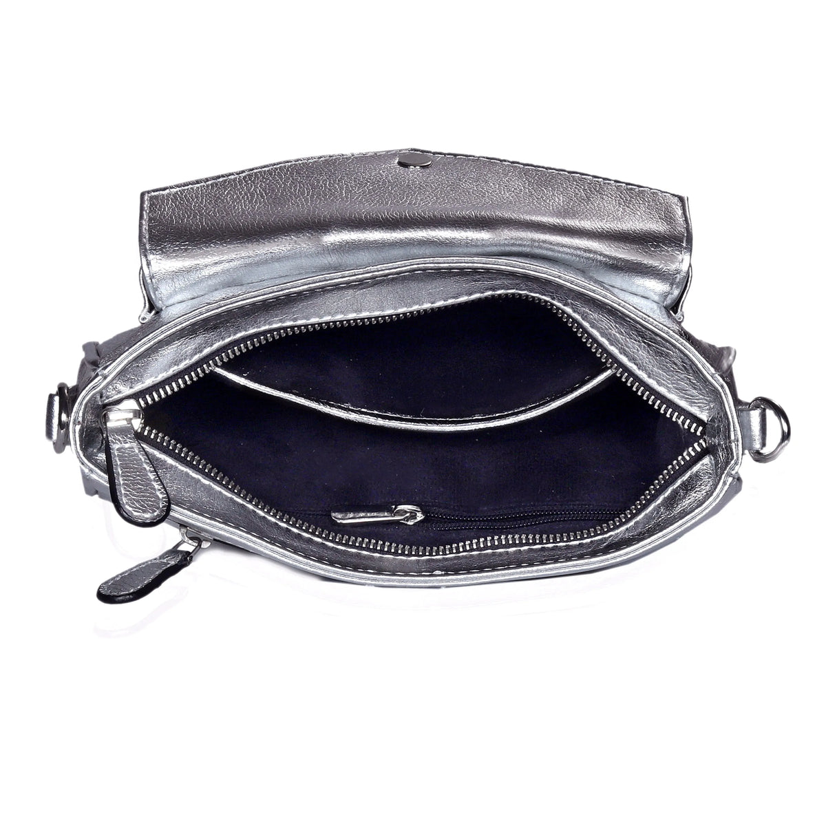 Leather Camera Bag Purse For Women - STEEL SILVER