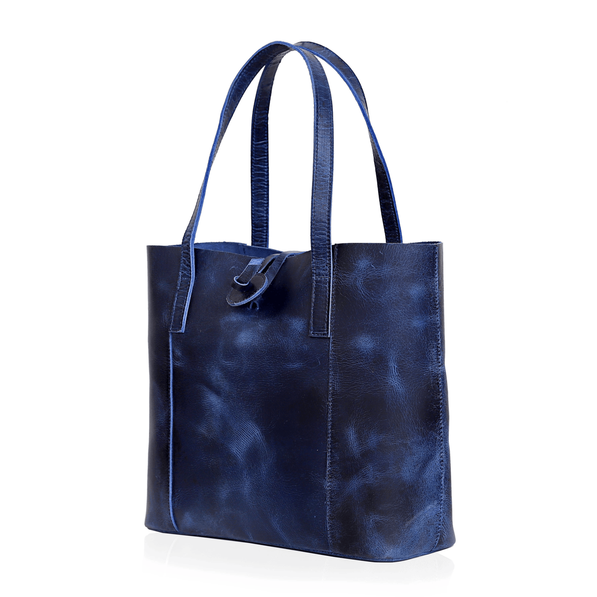 SEINNA LEATHER TOTE BAG - BLUE
