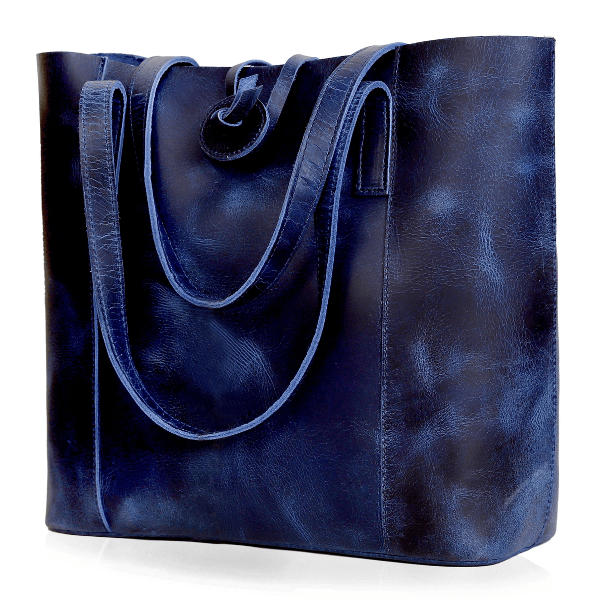 SEINNA LEATHER TOTE BAG - BLUE