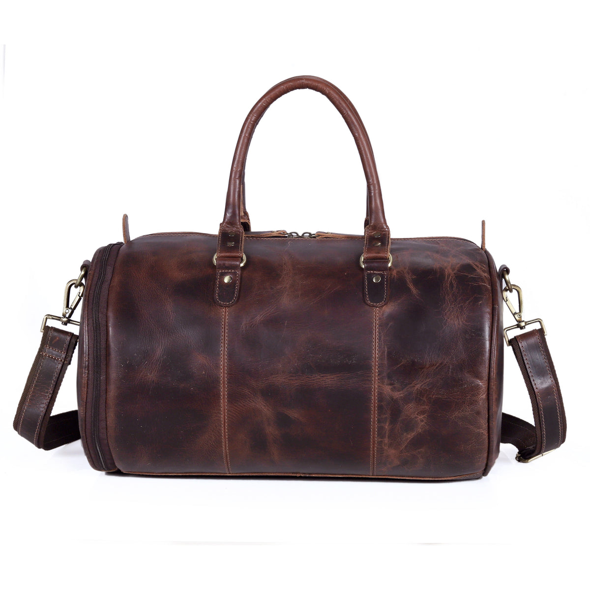 ARNOLD GYM LEATHER DUFFEL BAG