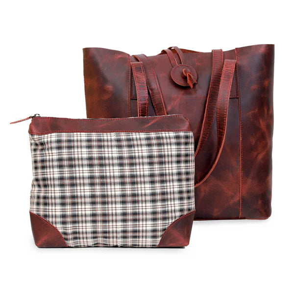 SEINNA LEATHER TOTE BAG - RED