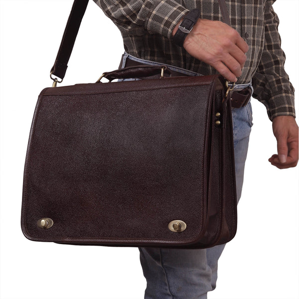 KARL LEATHER BRIEFCASE BAG