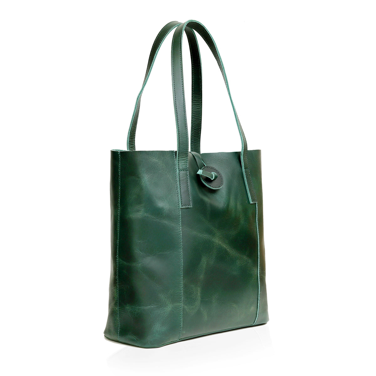 SEINNA LEATHER TOTE BAG-GREEN