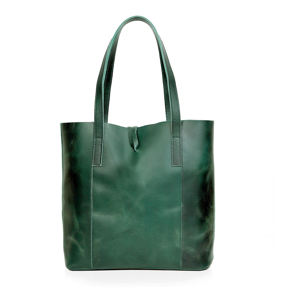 SEINNA LEATHER TOTE BAG-GREEN