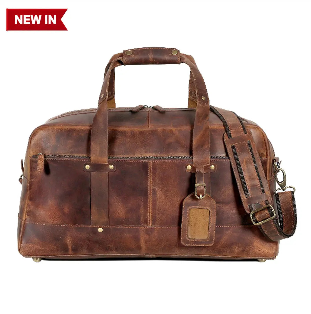Leather Travel Duffel Bag