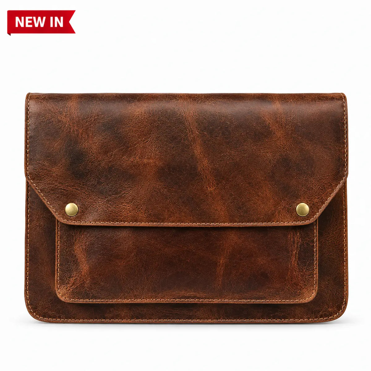 Leather laptop sleeve