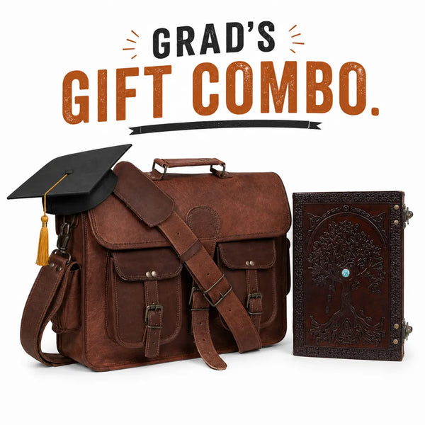 GRAD's COMBO: MADDISON LEATHER MESSENGER LAPTOP BAG