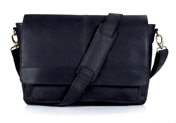 JAVIS UNISEX LEATHER MESSENGER BAG
