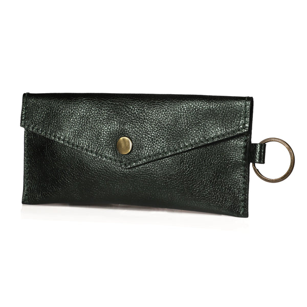 LUXE LEATHER COIN PURSE - FOREST GREEN
