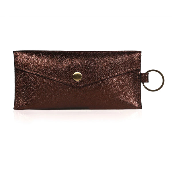 LUXE LEATHER COIN PURSE - CHOCO BROWN