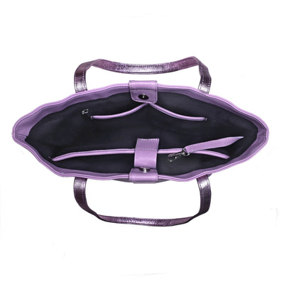 YUKON LEATHER TOTE BAG - LILAC - denverleathercraft