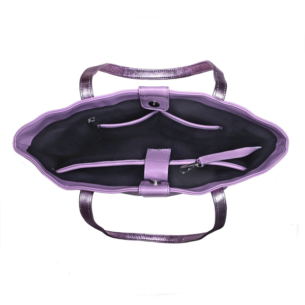 YUKON LEATHER TOTE BAG - LILAC