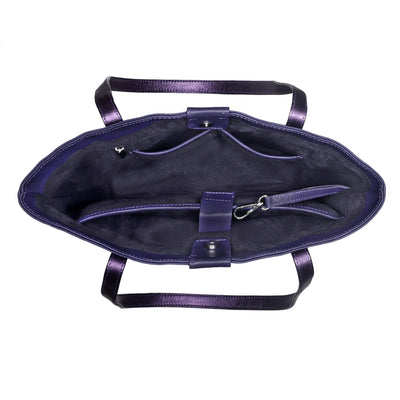 YUKON LEATHER TOTE BAG - LILAC - denverleathercraft