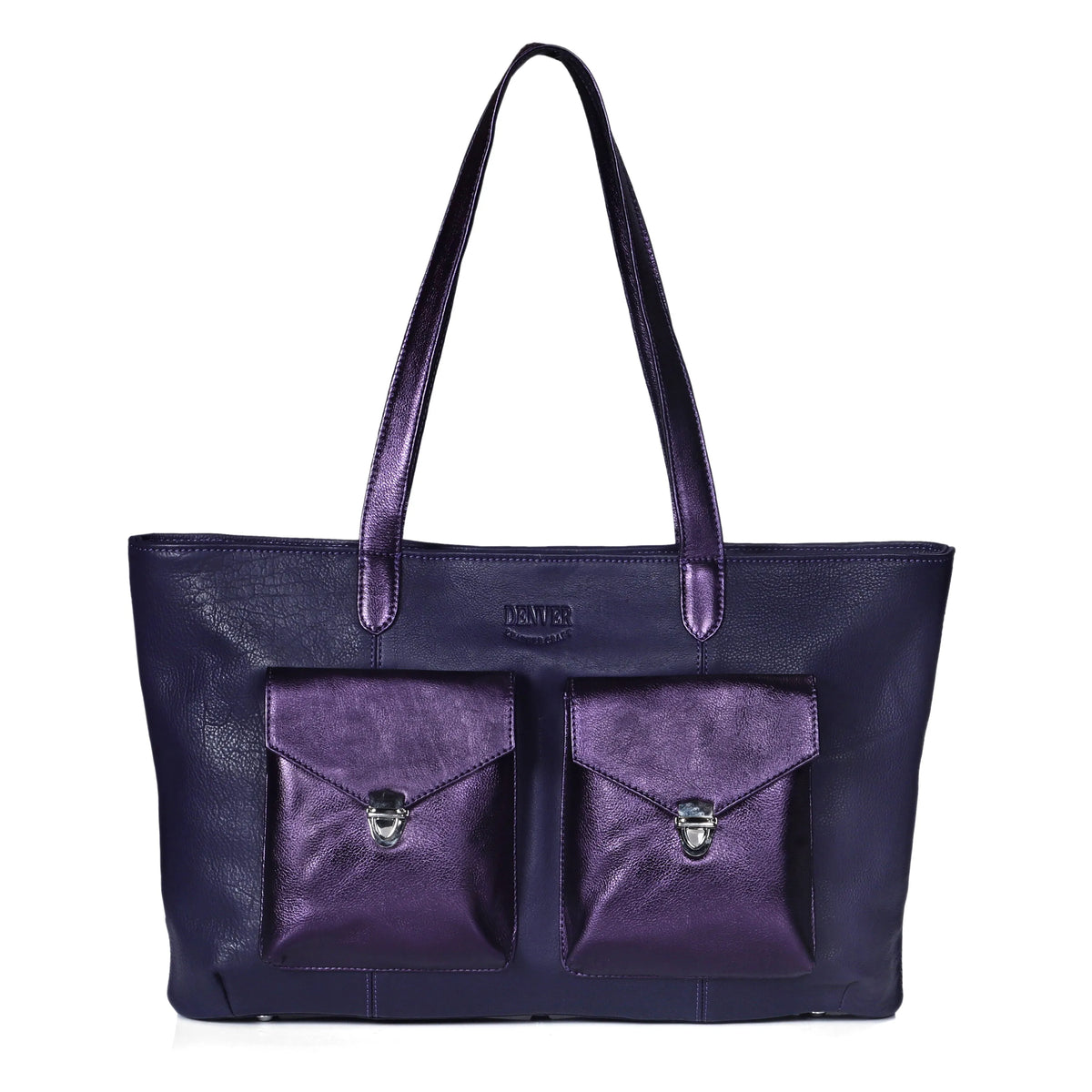 RICHIE RICH LARGE LEATHER TOTE BAG - BERRY PURPLE