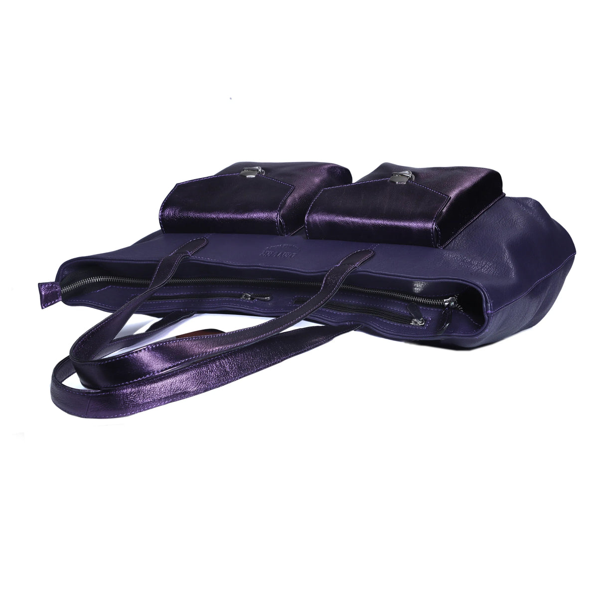 RICHIE RICH LARGE LEATHER TOTE BAG - BERRY PURPLE