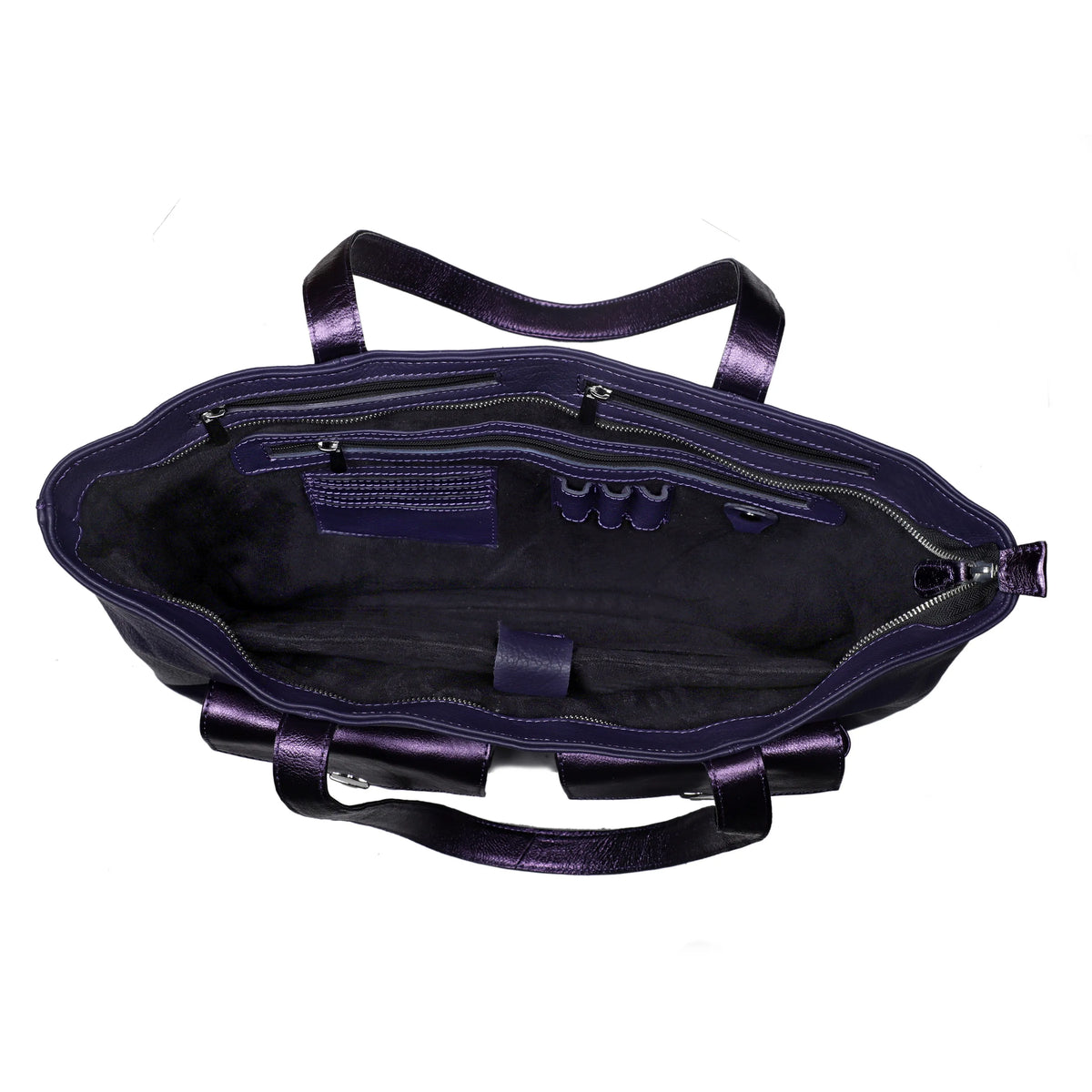 RICHIE RICH LARGE LEATHER TOTE BAG - BERRY PURPLE