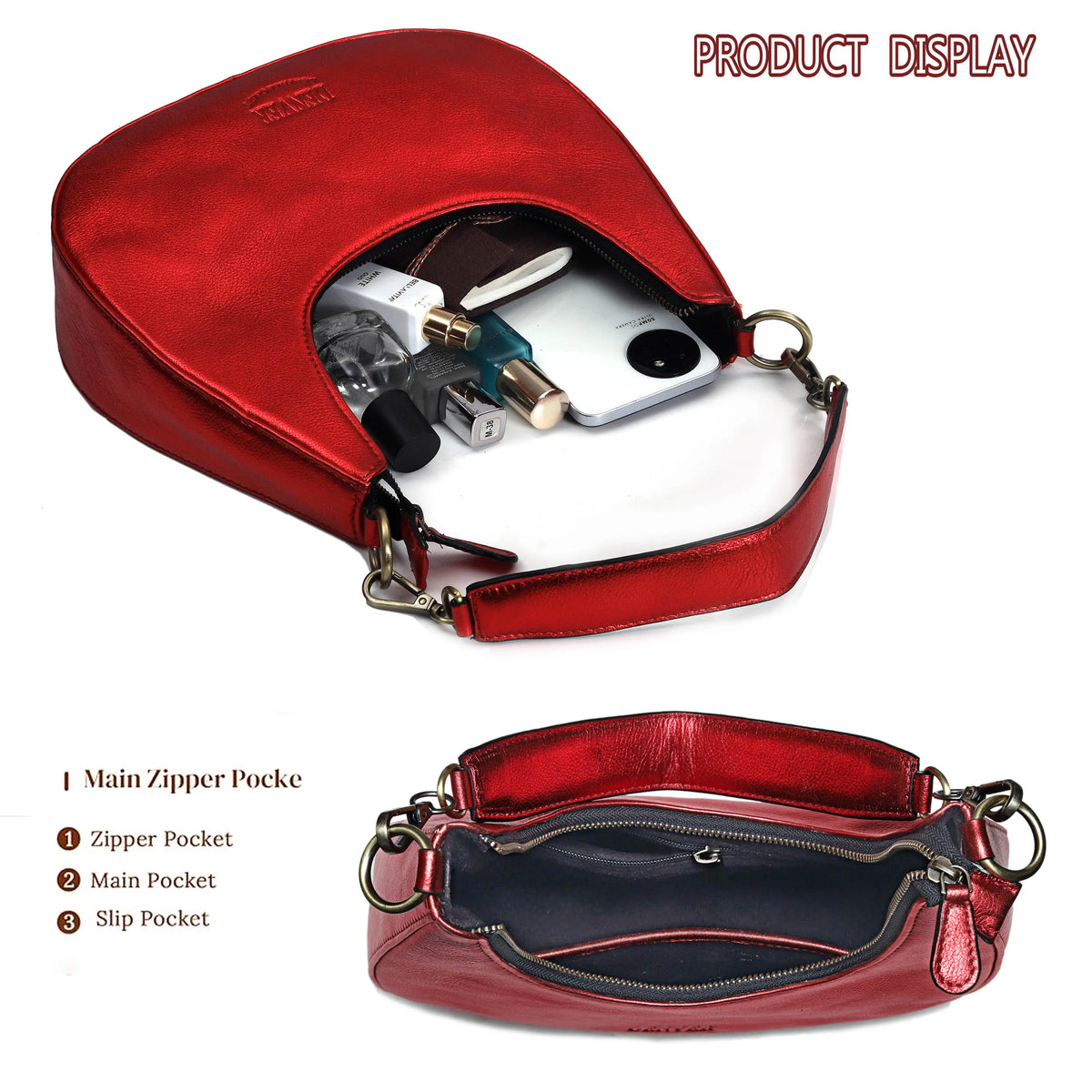 HALF MOON LEATHER PURSE