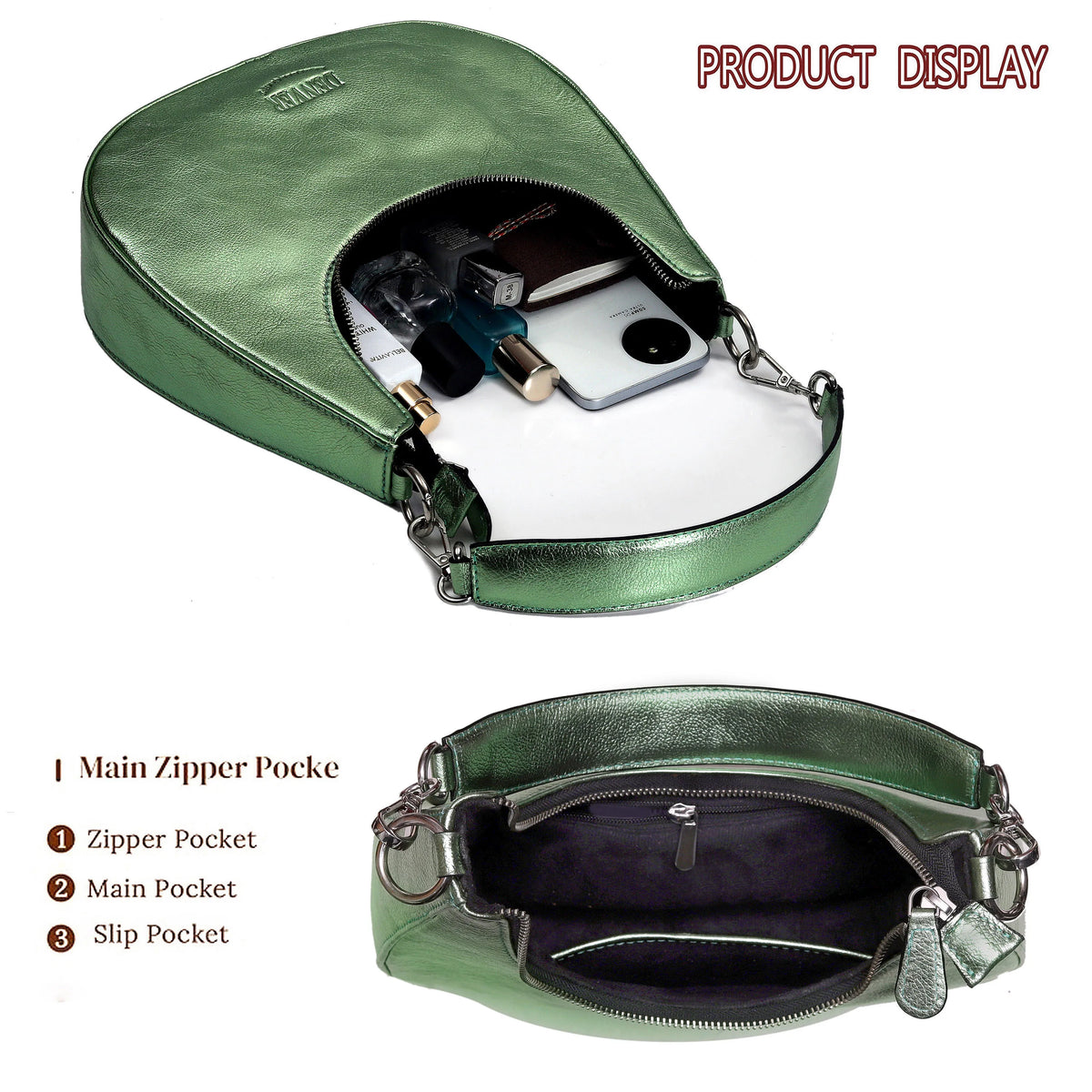 HALF MOON LEATHER PURSE
