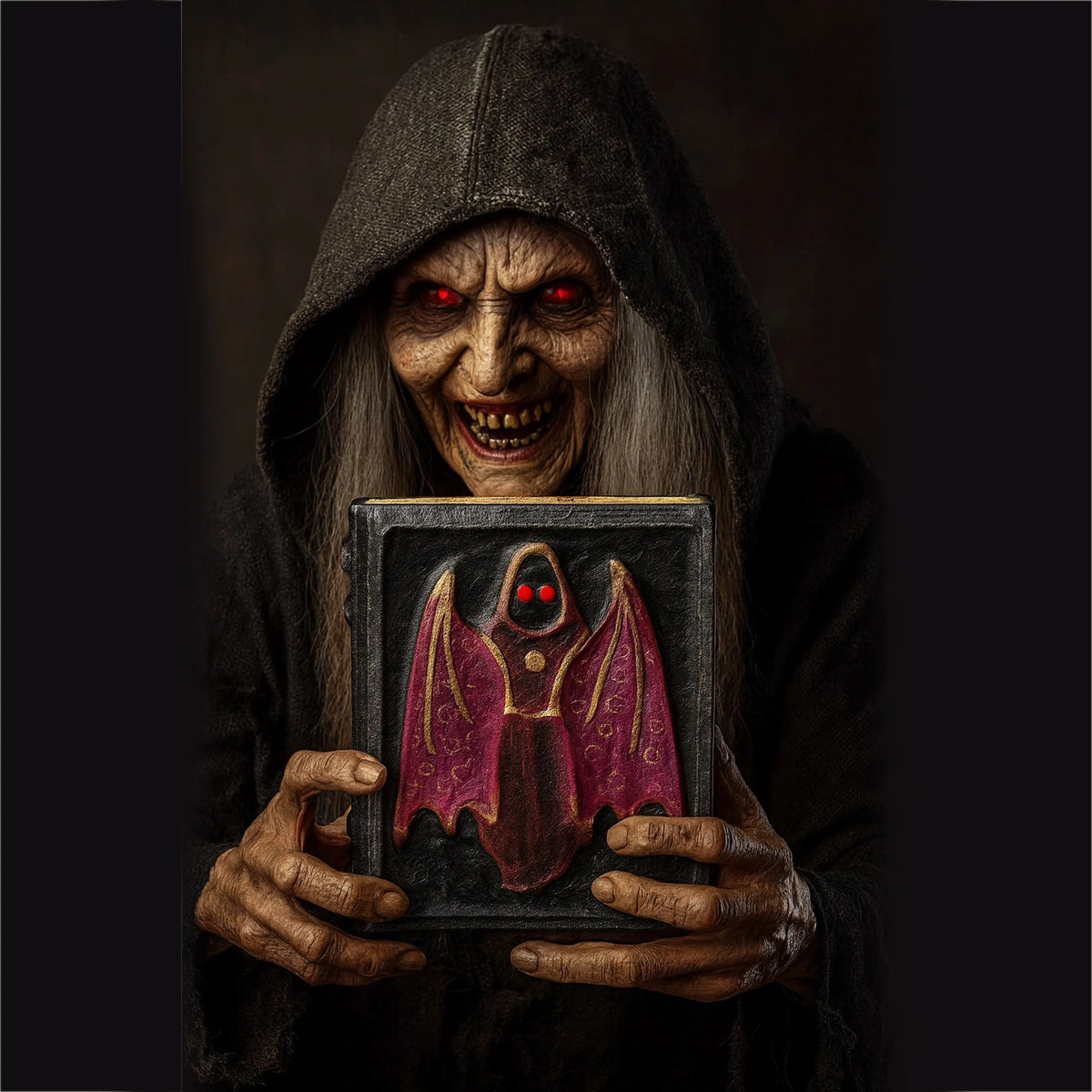 Spooky Leather Journal – The Cloaked Bat Guardian