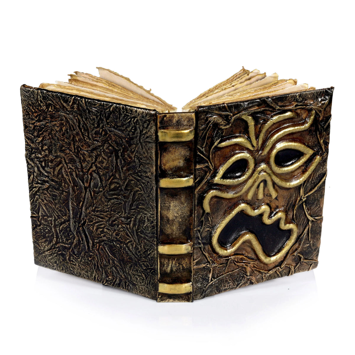 Spooky Leather Spellbook – The Cursed Face Edition