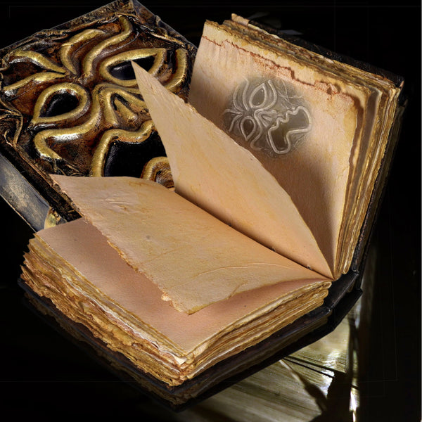 Spooky Leather Spellbook – The Cursed Face Edition