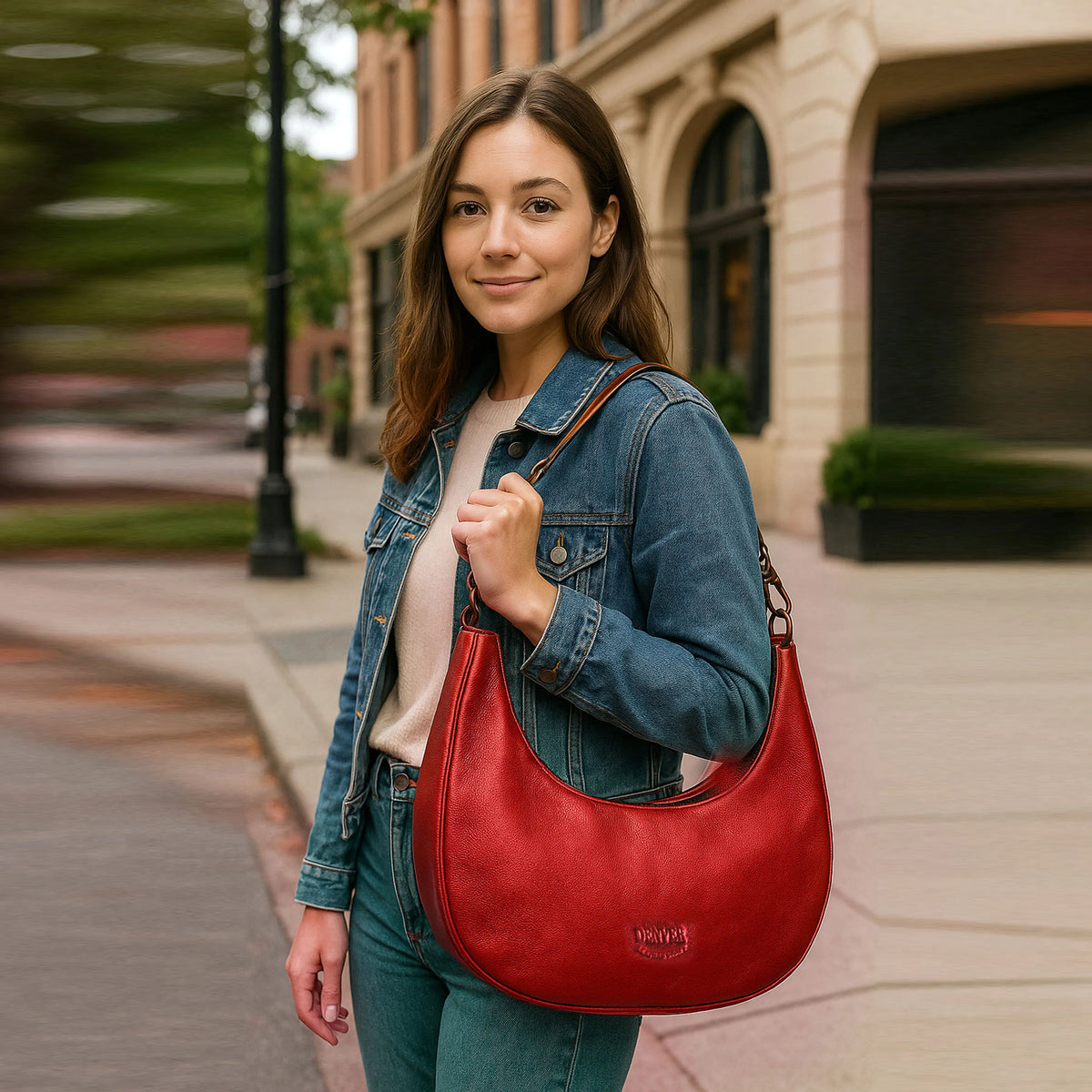 HALF MOON LEATHER PURSE