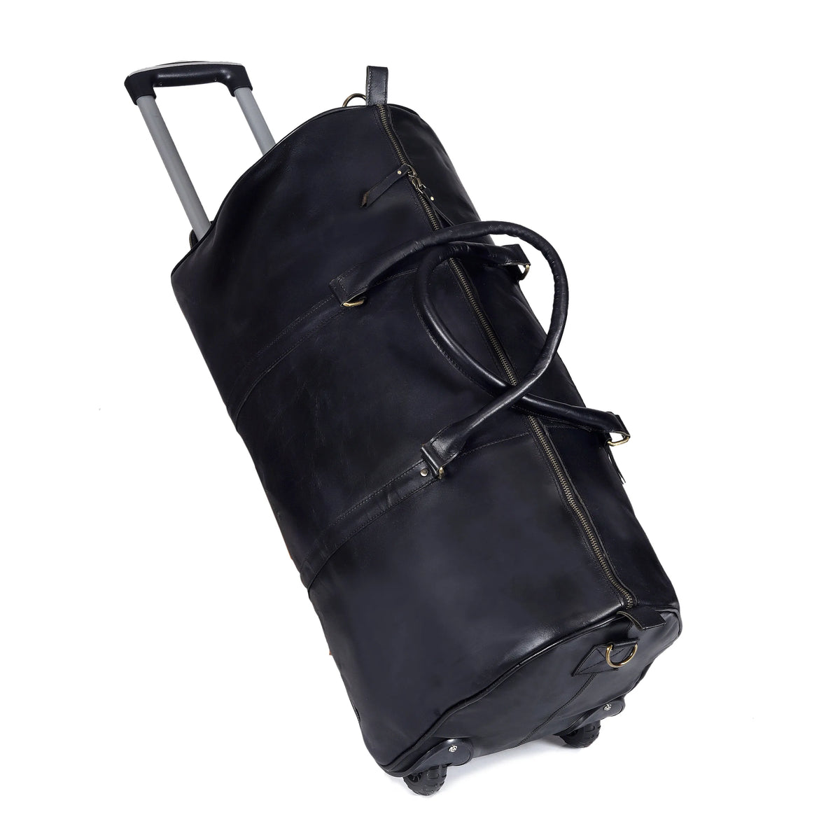 Premium Leather Trolley Duffle Bag
