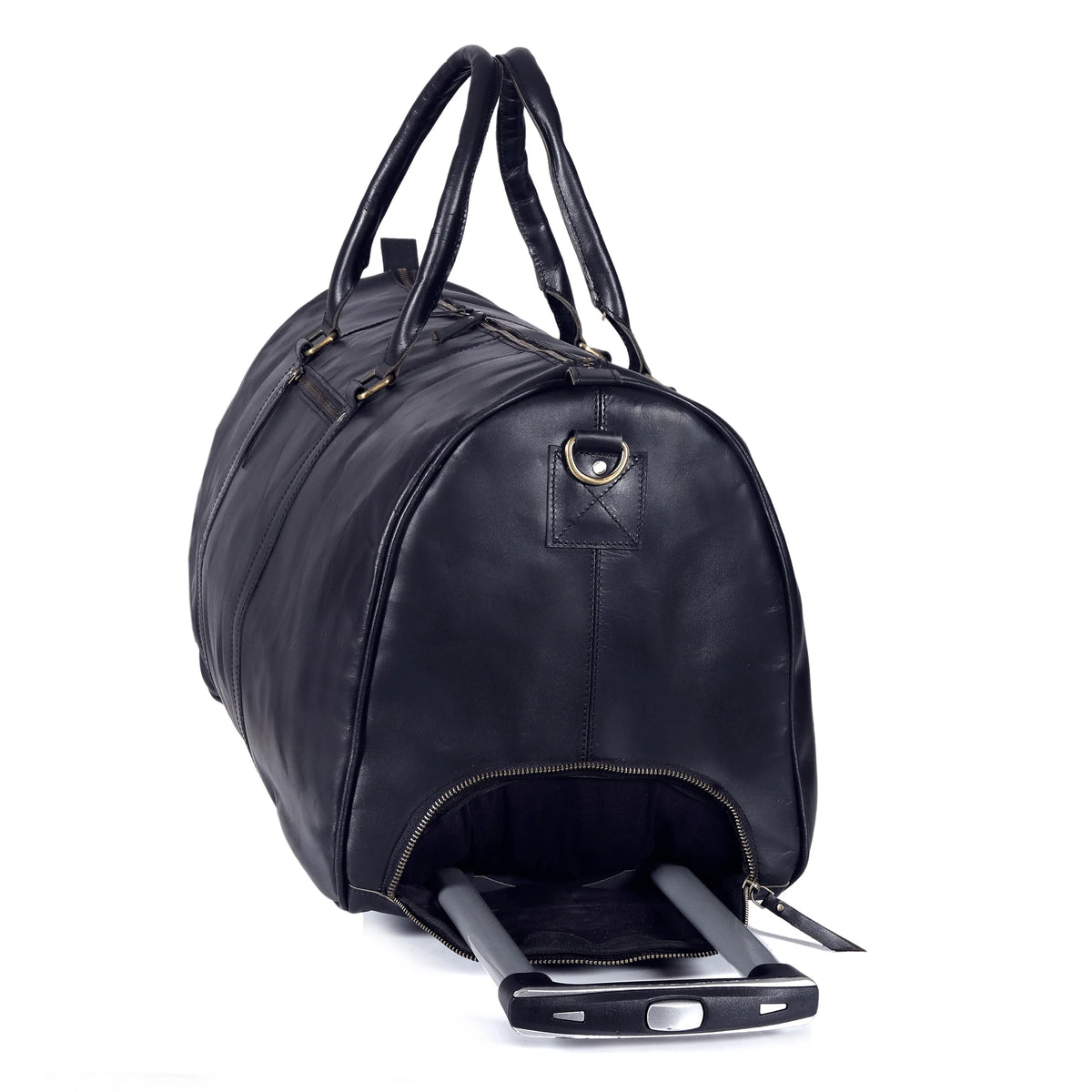 Premium Leather Trolley Duffle Bag