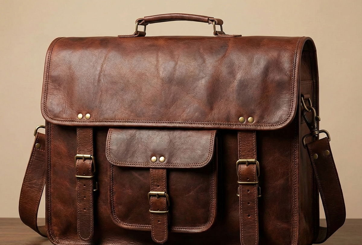 PILOT-MESSENGER-TASCHE AUS LEDER