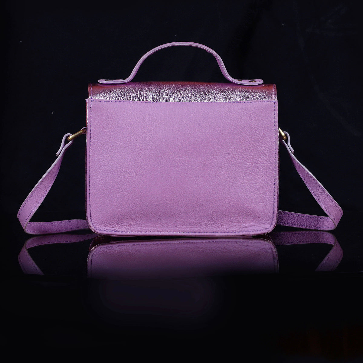EVE LEATHER CROSSBODY BAG - LILAC - denverleathercraft