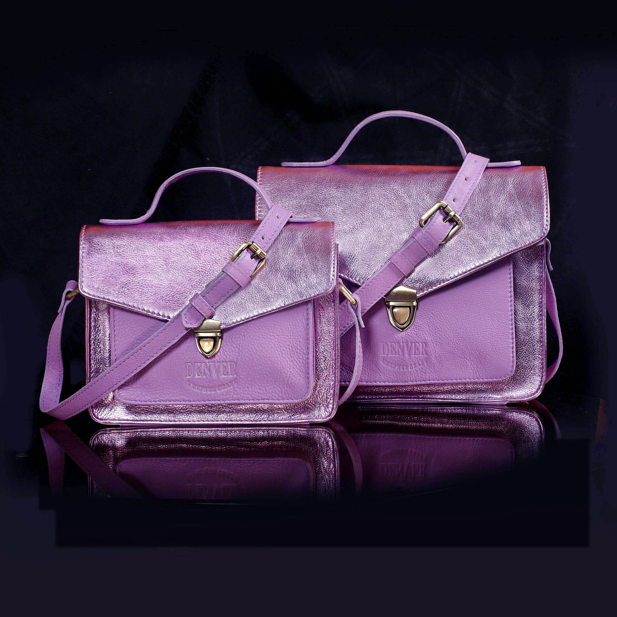 EVE LEATHER CROSSBODY BAG - LILAC - denverleathercraft