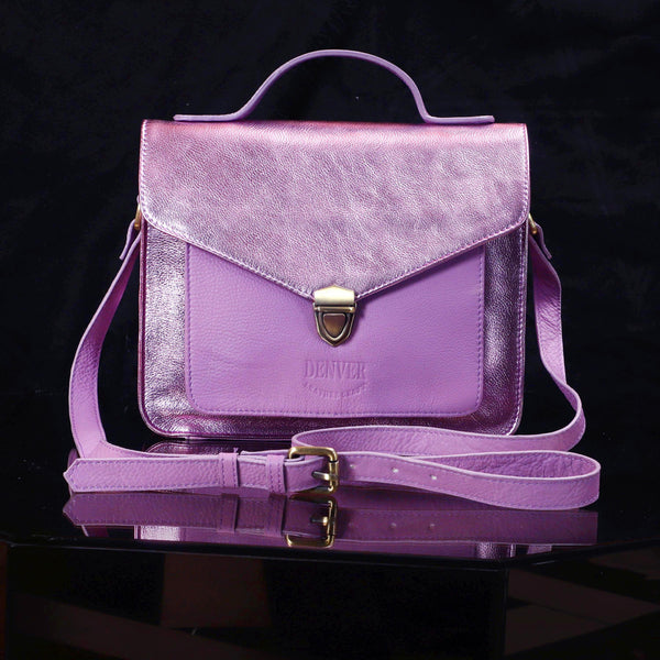 EVE LEATHER CROSSBODY BAG - LILAC