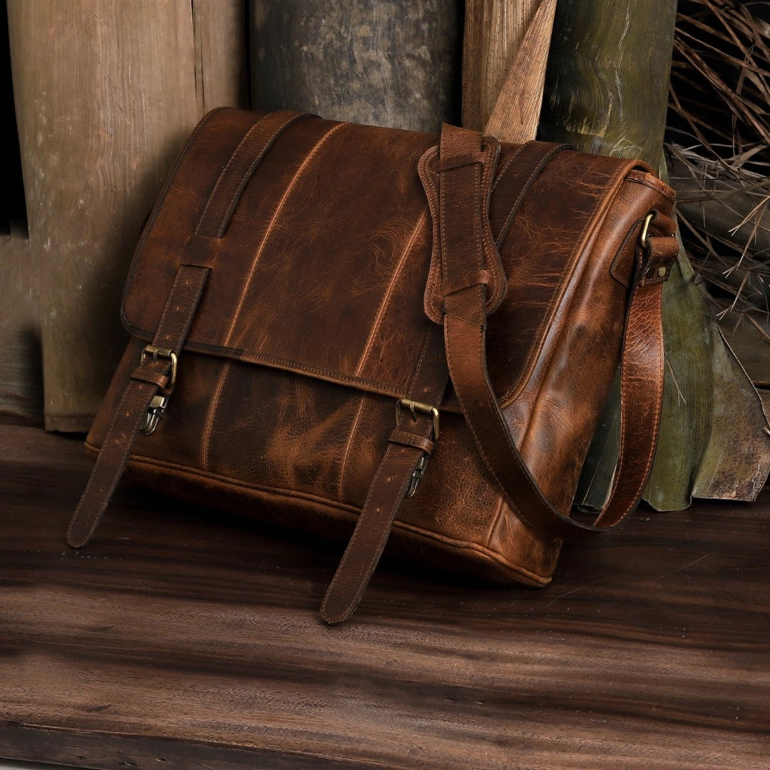Walker Premium Leather Messenger Bag