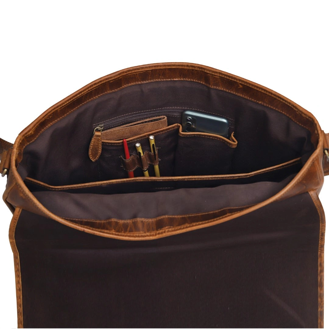 Walker Premium Leather Messenger Bag