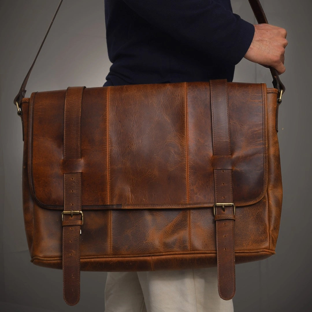 Walker Premium Leather Messenger Bag
