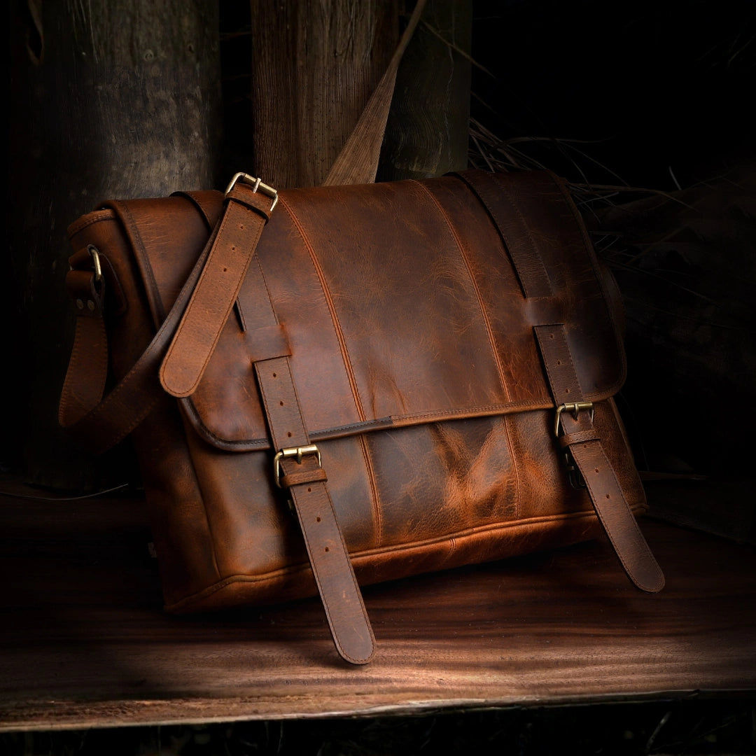 Walker Premium Leather Messenger Bag