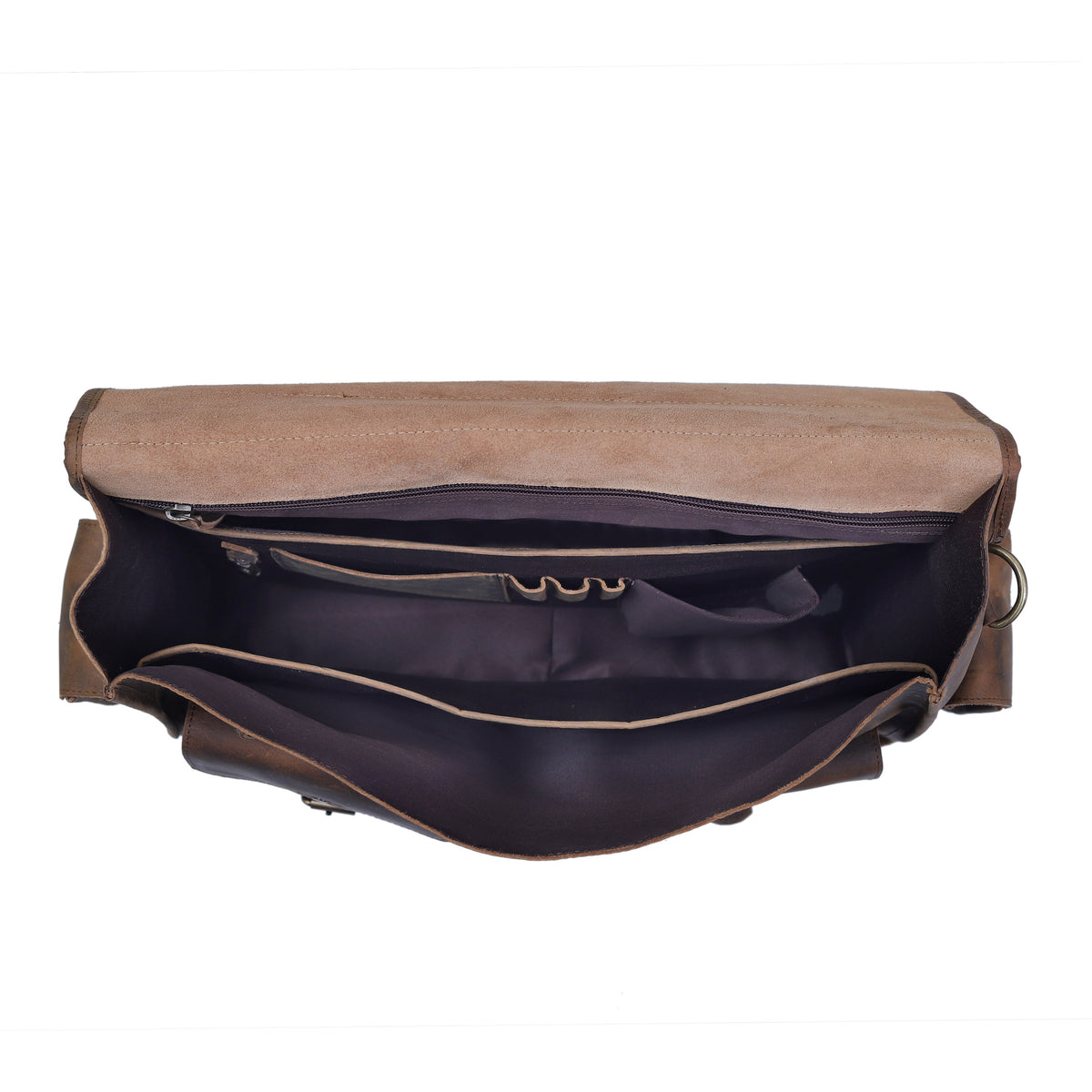 MADDISON BUFFALO LEATHER MESSENGER LAPTOP BAG - VINTAGE BROWN - denverleathercraft