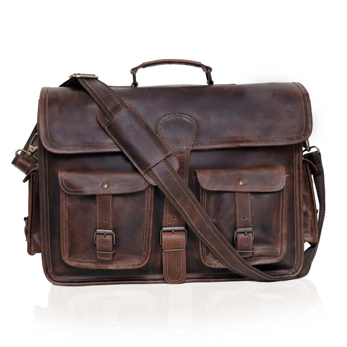 PILOT LEATHER MESSENGER BAG - denverleathercraft