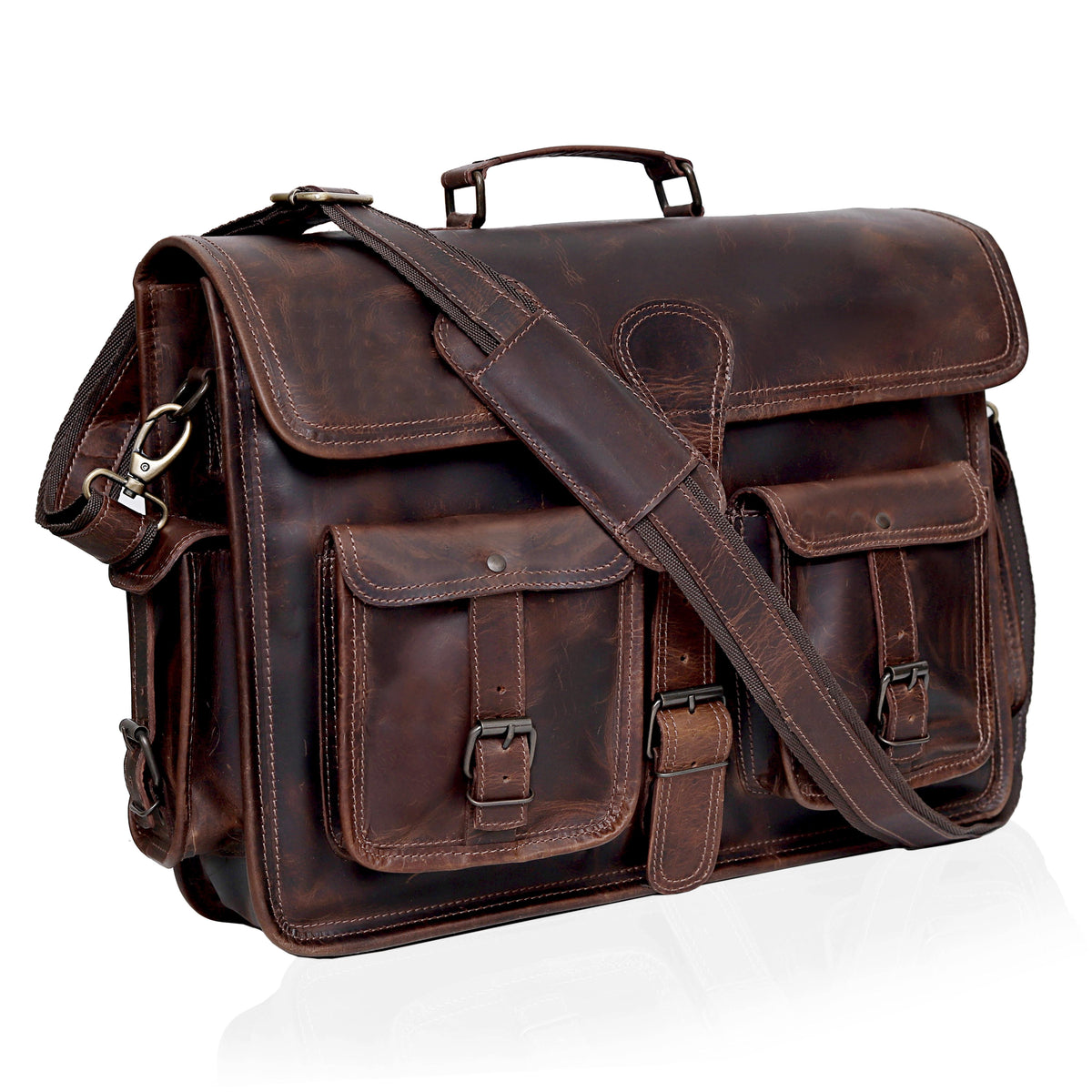 PILOT LEATHER MESSENGER BAG - Denver Leather Craft